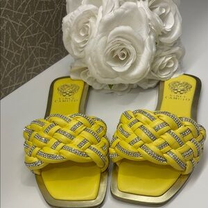 Vince Camuto Yellow Braided Sandals